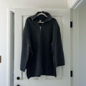 Toteme Grey Zip Fisherman Sweater